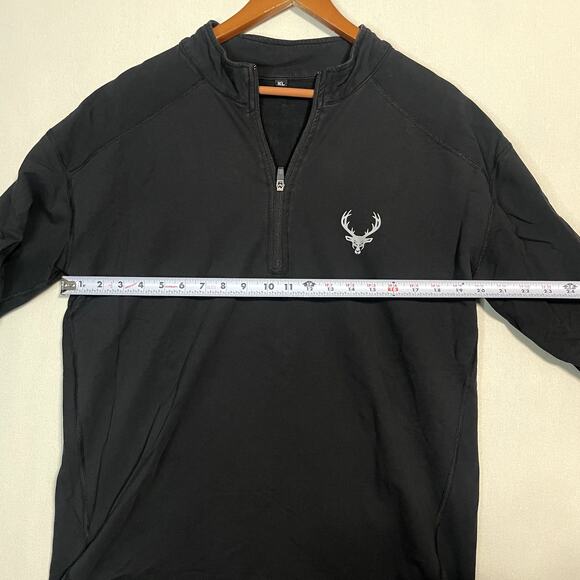 Bucked Up Men's‎ 1/4 Zip Pullover Fleece Sweatshirt Black- Size XL - Picture 10 of 11